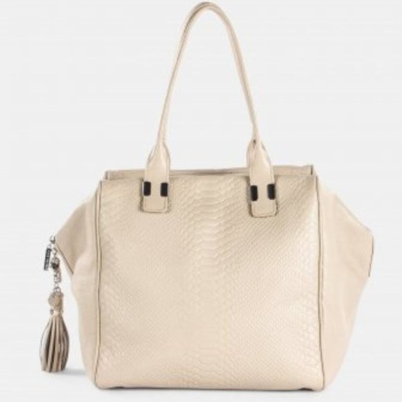 Celine Dion Elegy Snake Embossed Leather Satchel - Picture 7 of 7